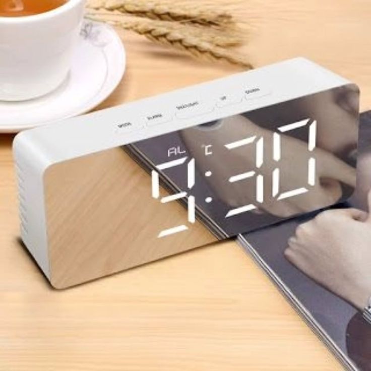Digital led mirror office clock