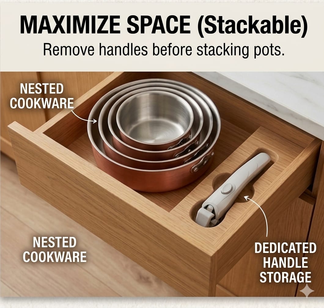 Premium Detachable Pot Handle -Universal Interchangeable Cookware Handle